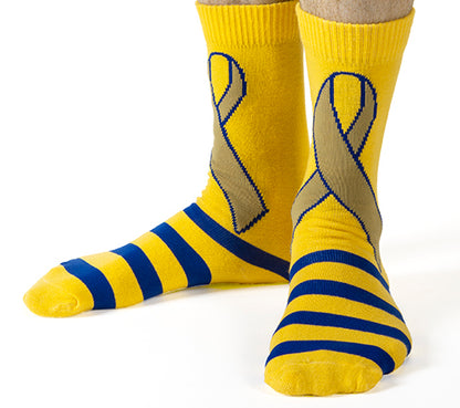 Gold Ribbon Crazy Socks